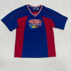 Men's Blue and Red Shirt